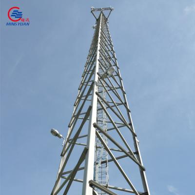 China 25-85m Tubular Steel Tower Hot Dip Galvanized Triangular Microwave Lattice for sale