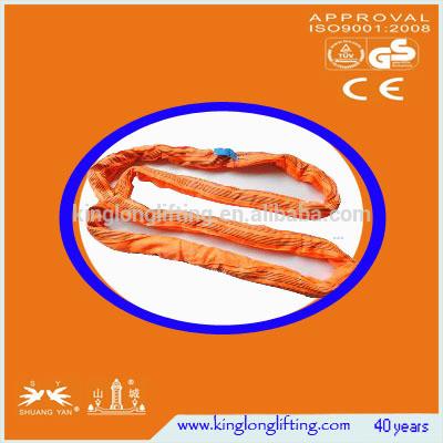 China Polyster Lifting Chain Slings  Orange Color Customized Round Shape for sale