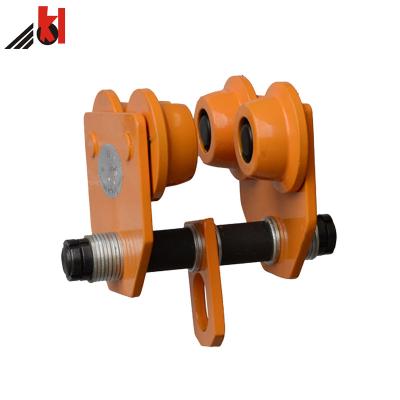 China Industrial Manual Push Geared I Beam Trolley For Lifting Chain Block for sale