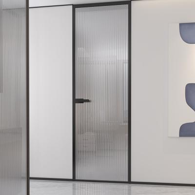 China Glazed Tempered Frosted Glass Internal Doors Aluminium frame for sale