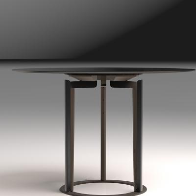 China OEM Luxury Living Room Furniture Black Legs Round Dining Table for sale