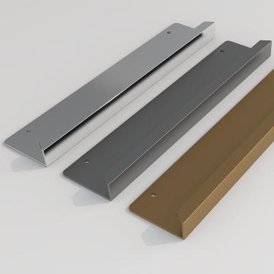 China Aluminium Profile Kitchen Cabinet Hidden L Shaped Handle Pull Handle Door Pull Handles en venta