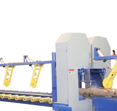 China Wood Cutting Vertical Band Saw Twin Vertical Band Sawmill Production Line, big motor vertical saw for sale