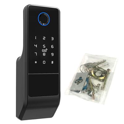 China Smart Tuya Wifi Lock Mobile Control Fingerprint RFID Open Flat Home Lock for sale