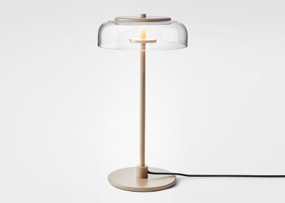 China Modern Simple  Indoor Led Bedside Hotel  Gold Small Glass Table Lamp for sale