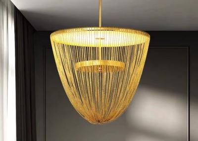 China Luxury Metal Aluminum Brass Pendant Light Living Room Modern LED Chandelier for sale