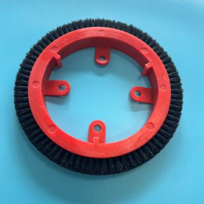 Chine La roue de brosse de Krantz K10 Stenter partie la longévité en nylon de tissu de brosse de cheveux de noir en plastique rouge de corps à vendre