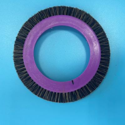 China Bruckner Stenter Machine Parts Small Brush Wheel Purple Plastic Body Black Nylon Hair for sale