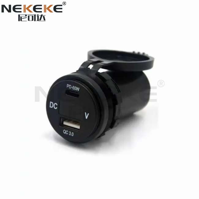 60W PD Type C QC3.0 Dual USB Car Charger Socket installation diagram