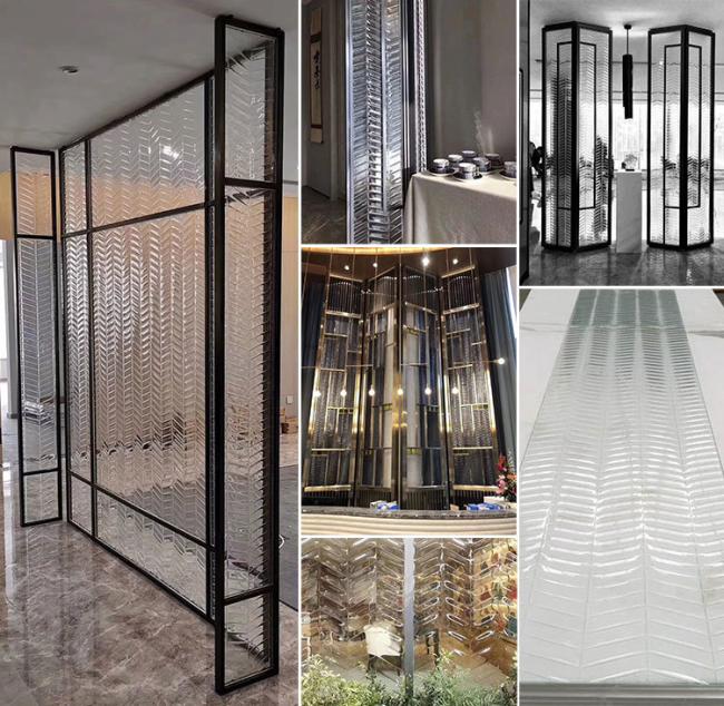 Glass Factory Supplier EVA PVB Sgp Pet Film 6mm 8mm 10mm 12mm Laminated Glass Fence Pattern Ribbed Glass