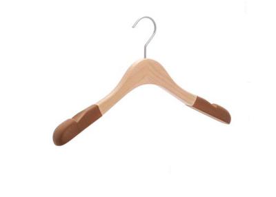 China Custom Heavy Duty Clothing Store Hangers , Wooden Retail Hangers With Lint for sale