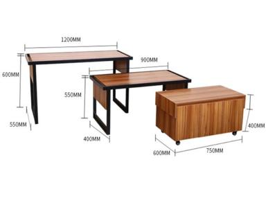 China Walnut Plywood Board Clothing Store Display Tables On Four Wheels OEM & ODM for sale