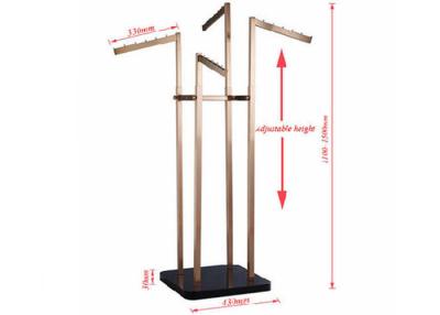 China 4 Way Clothing Shop Display Stands With 201 Brushed Steel Durable for sale