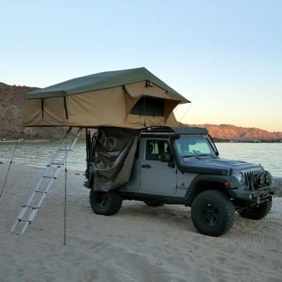 China PU Coated 4x4 Off Road Roof Top Tent With 2M Extendable Aluminum Ladder for sale
