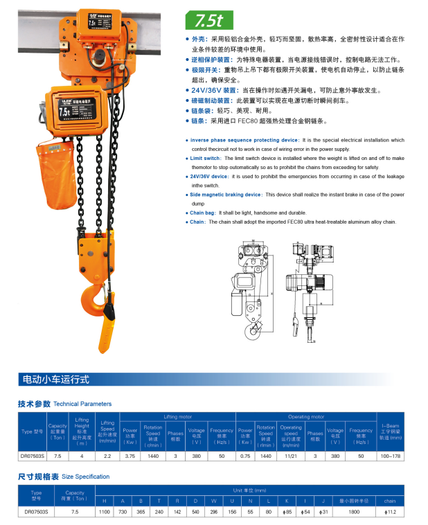 Electric chain hoist mounting options