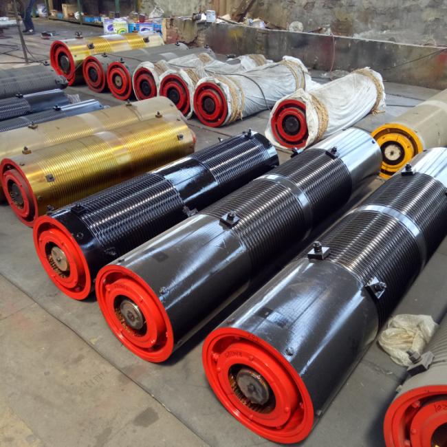 Industrial wire rope drum installation in hoisting mechanism