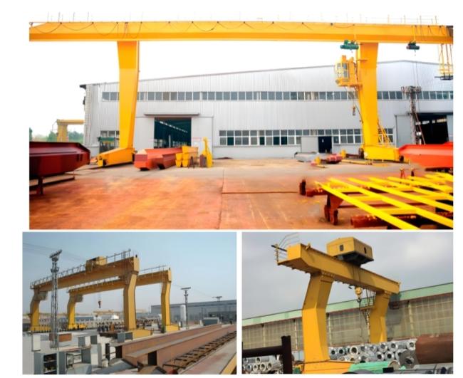 Outdoor gantry crane in operational environment