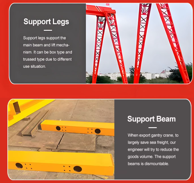 Gantry crane in workshop environment with operator