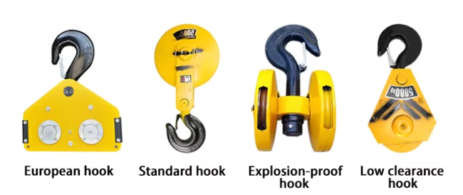 Overhead crane hook with safety latch - industrial lifting equipment