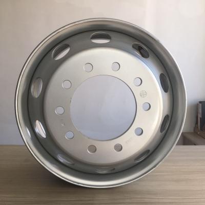 China Truck Vacuum Steel Rims 8.25*22.5 With 11R22.5 Tires Load Car Truck With Wheels Trailer Steel Rims for sale