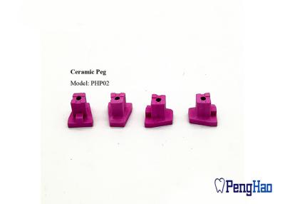 China Pink Color Ceramic Firing Pegs , Hole Shape Single Pointed Teeth Burning Rack for sale