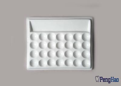 China 28 Wells Dental Laboratory Ceramic Mixing Slab 22*21cm With Plastic Cover for sale