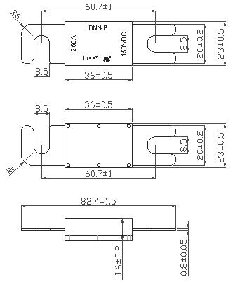 UL Certified AC250V 100A Low Voltage Flat Plug Fuse Time-lag Fuse Made in China
