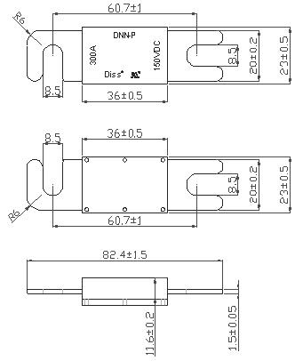 UL Certified AC250V 100A Low Voltage Flat Plug Fuse Time-lag Fuse Made in China