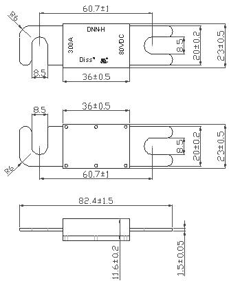 DC80V Bolt-down Fuse Rated Current from 10Ampere to 500Amper fuse UL Certified Made in China