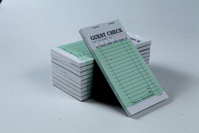 China Green color Two parts guest check docket books CT-G6000 with two carbon papers fast selling for US market for sale