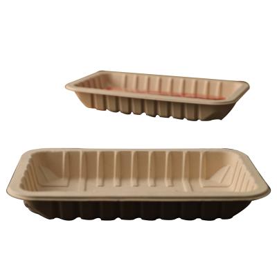 China Natural color customized size Biodegradable Trays Compostable Meat Tray The Perfect Solution for take aways food usage for sale
