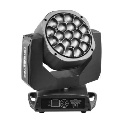 China LED Moving Head ZOOM And Rotation 19pcs 15W 4in1 Stage Light For Wedding Event for sale