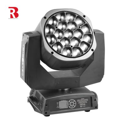 China DMX LED Moving Head ZOOM And Rotation 19pcs 15W 4 In 1 Beeye Stage Light for sale