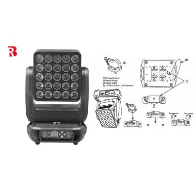China 5*5 Matrix Moving Head 25pcs 12W CREE RGBW 4-In-1 Wash Beam Stage Light For Dj for sale