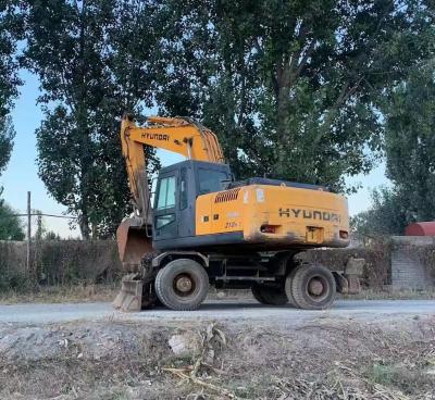 China 21 toneladas Usadas Hyundai Excavator Máquinas de Construção HY210W Excavadora de Roda à venda