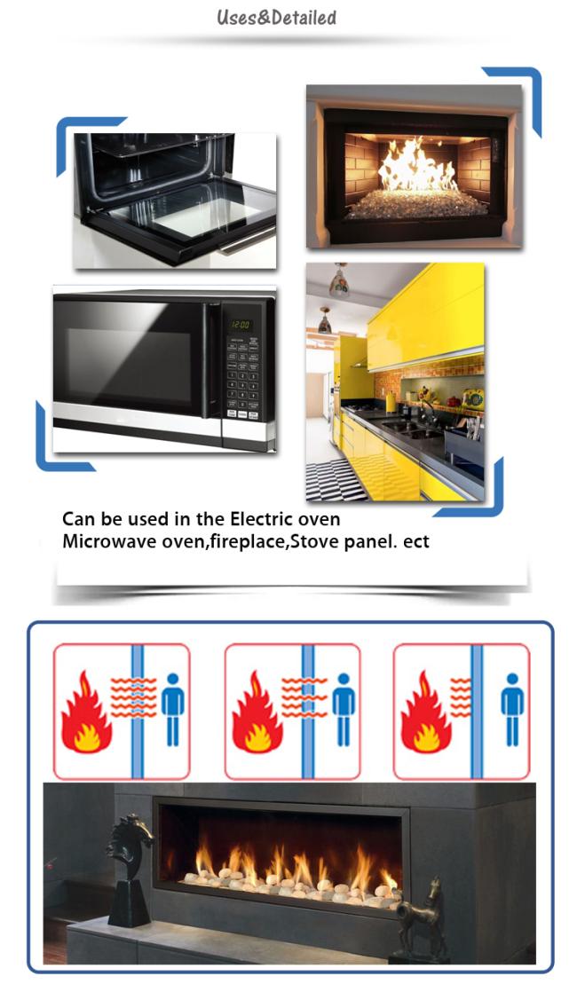 The Tempered Black White Ceramic Gas Oven Door Glass For Microwave Oven