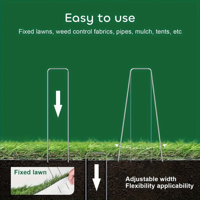 Insect Net Fixing Peg Turf Securing SOD Staples Galvanized Steel Garden Nail