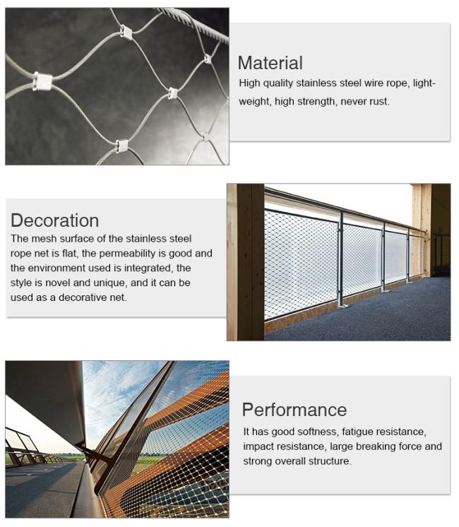 Cheep Price with stainless steel wire rope mesh net