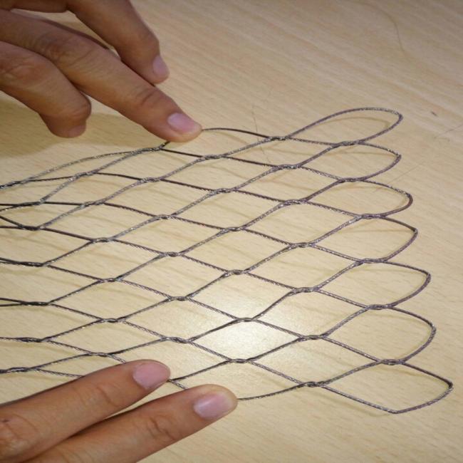 Diamond Mesh Fence/wire Rope Ferrule Mesh Ailbaba Flexible Stainless Steel Woven Customized 1.0-4.0mm Wanzhong CN;HEB