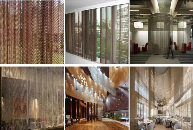 Brass Decorative Fashion Wire Mesh Mesh Partitions Curtain Fabric