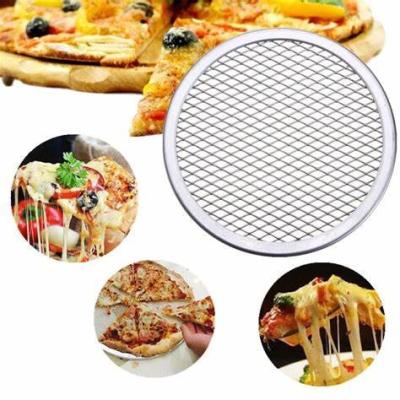 China Kitchen Tools Flat Mesh Odm Aluminum Round Pizza Pan 12 Inch for sale