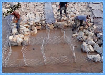 China Cesta de parede Hexagonal Wire Mesh, 2x1x1meters Gaiolas de arame para paredes de retenção de rocha à venda