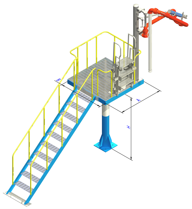 Top loading & unloading arm