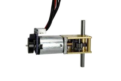 China N20 high torque low speed dcgear motor 12V double output shaft worm with encoder motor suitable for electronic door lock for sale