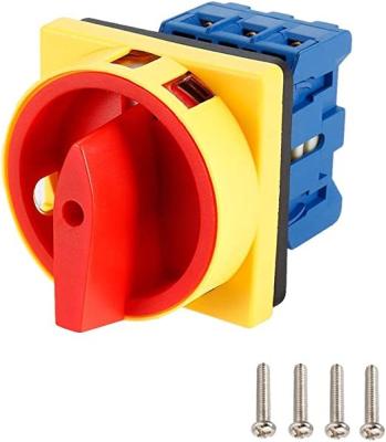 China 2 Position DC Rotary Isolator 6 Terminals Universal Rotary Cam Selector Switch 660V 25A 16A for sale