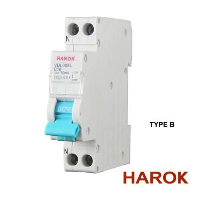 China VDL006 Residual Current Operated Circuit Breaker With Over Current Protection Type B Witth 2000 Mechanical Life for sale