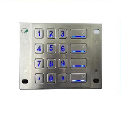 China Self Service Kiosk Waterproof SS304 Backlit Number Pad With 16 Keys for sale