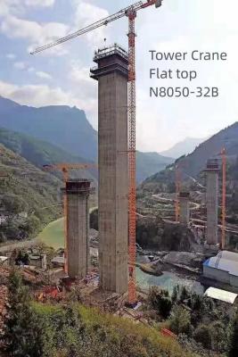 China 32T Load Flat Top Tower Crane 86m Construction Site Crane N8050-32B for sale
