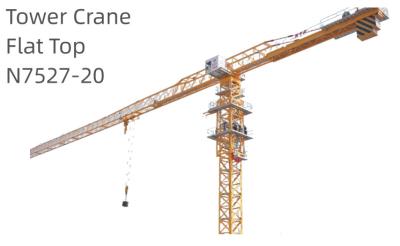 China N7527-20 Flat Top Tower Crane 62m 20t Max Capacity Load for sale