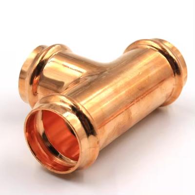中国 DN20 Connection Threaded Copper Nickel Equal Tee For Water Pipe Industry 販売のため